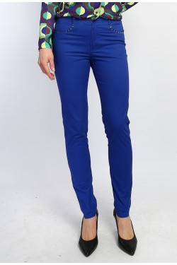 Pantalon slim bleu dur accessoires clous