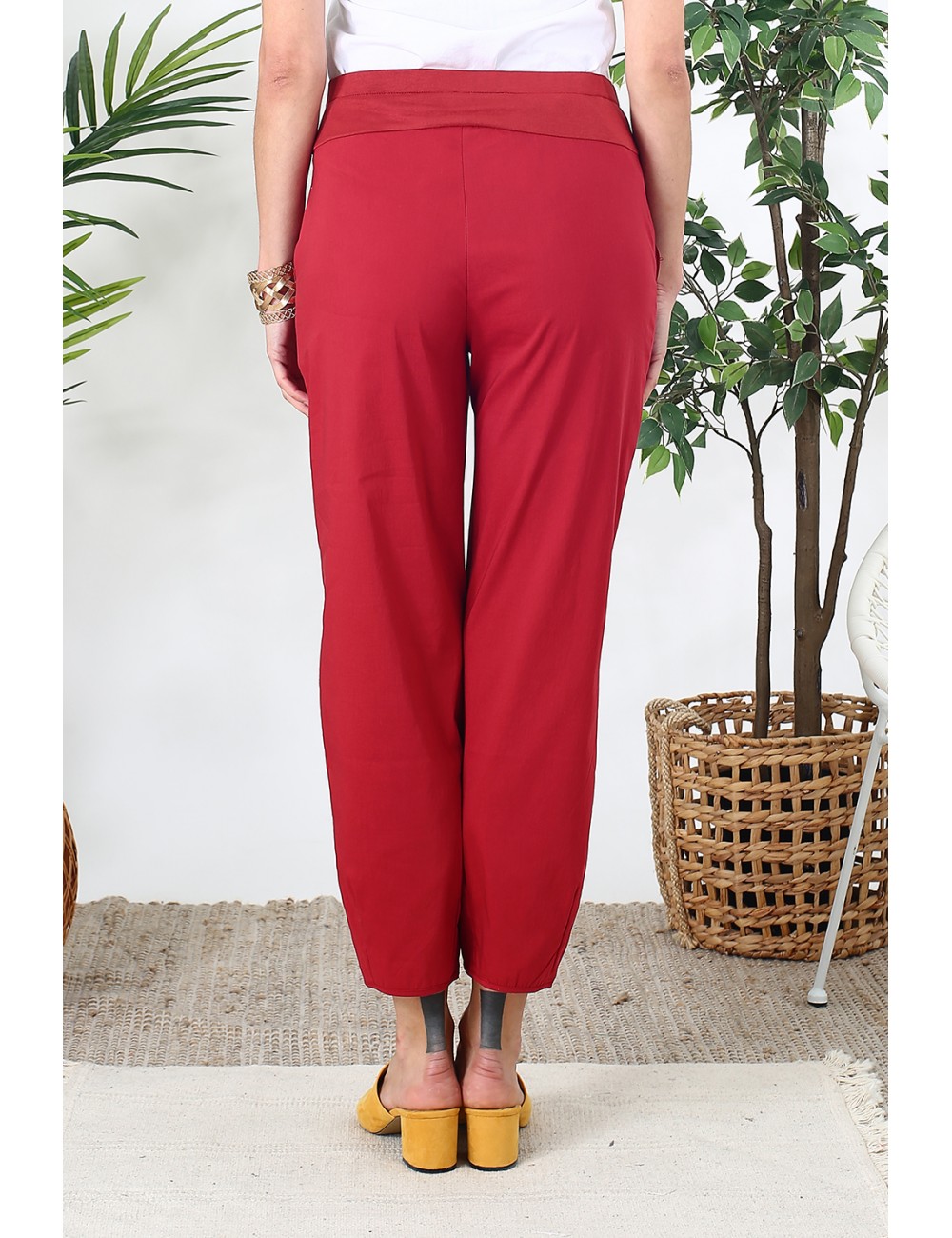 Pantalon stretch rouge