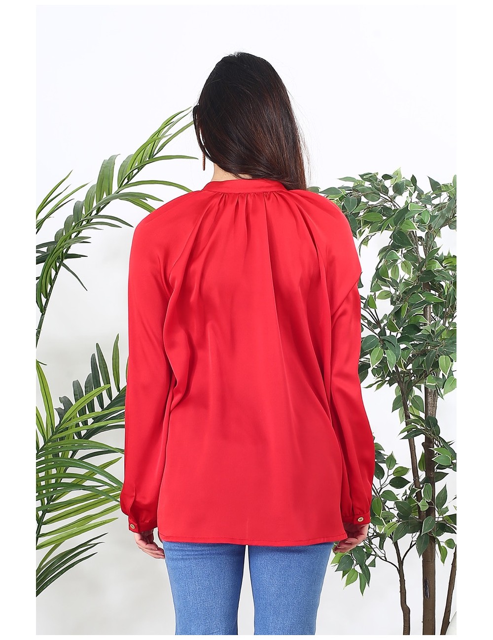 Chemise fluide rouge