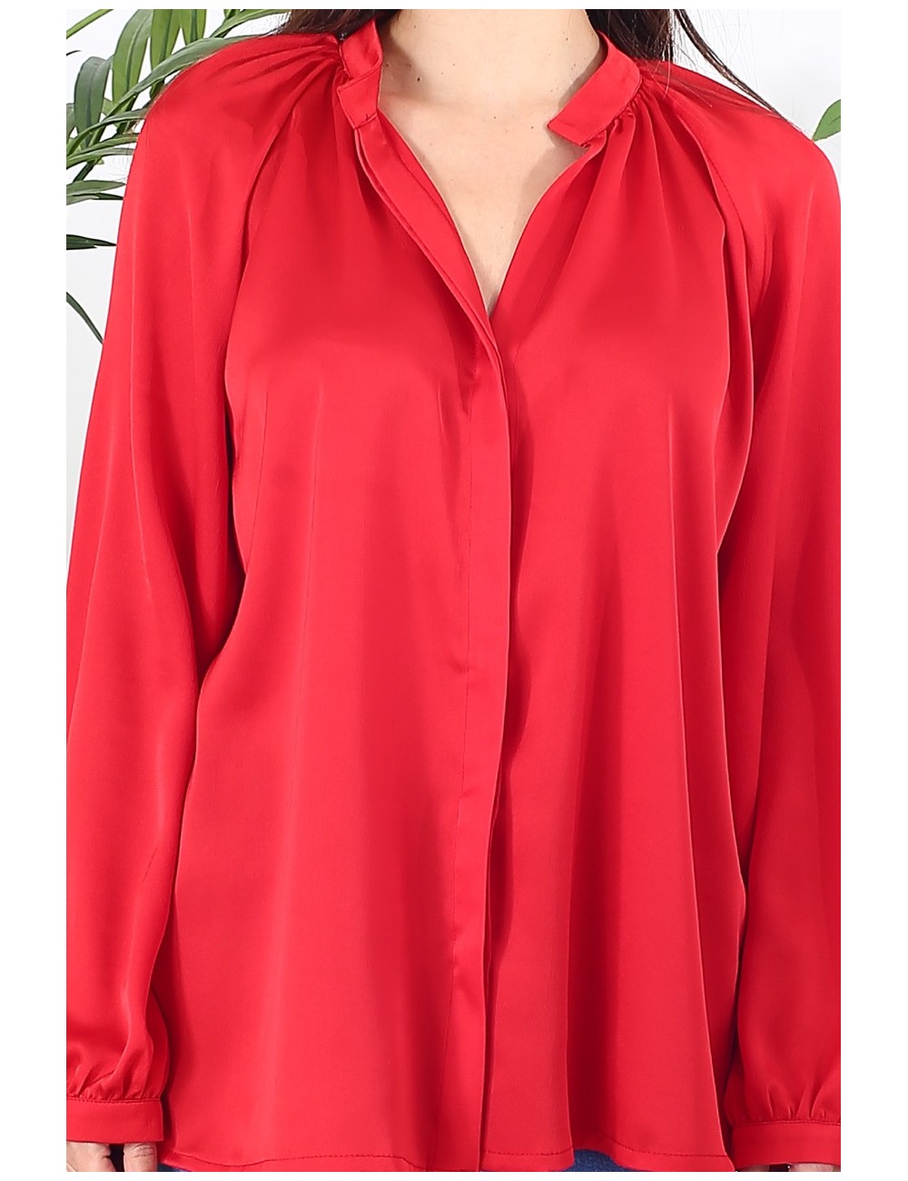 Chemise fluide rouge