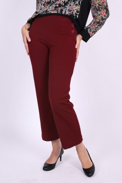 NOPIX Pantalon taille haute bordeaux 1