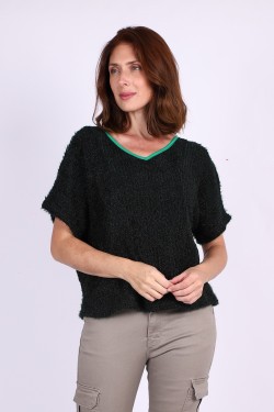 Cagnolia Pull uni coloris vert