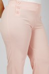 Achat en ligne de pantalon rose taille haute stretch pour femme.