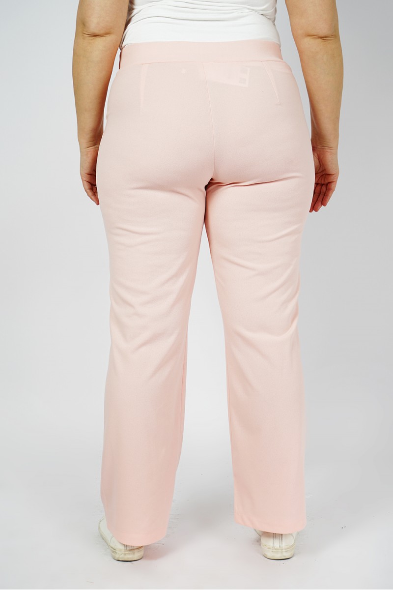 Pantalon rose taille haute stretch pour femme, qualité française.