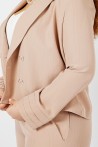 Veste Courte Croisée en Nude pour Femme - Fabrication Premium Française