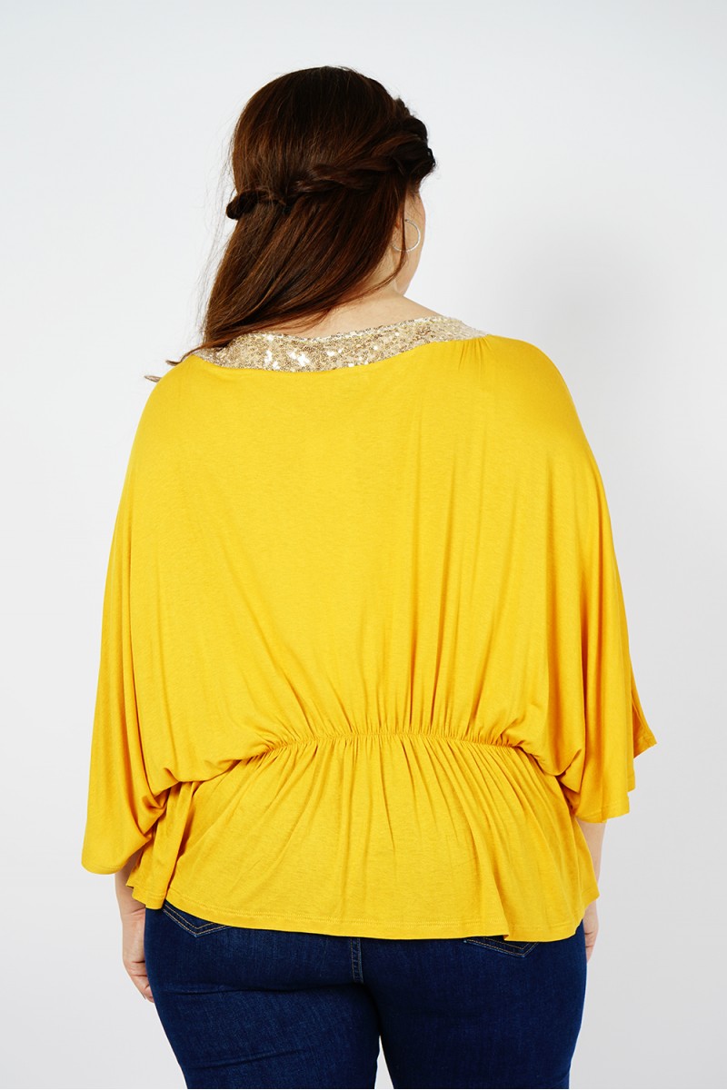 Must-Have Été: Top Jaune Chauve-souris pour Femmes