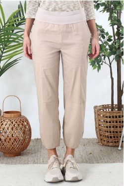 Pantalon stretch beige