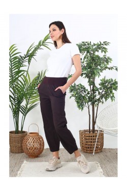 Pantalon stretch choco