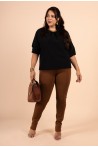 Pantalon legging camel épais taille mi-haute