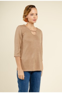 Pull en maille camel