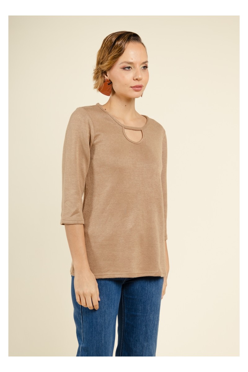 Pull en maille camel