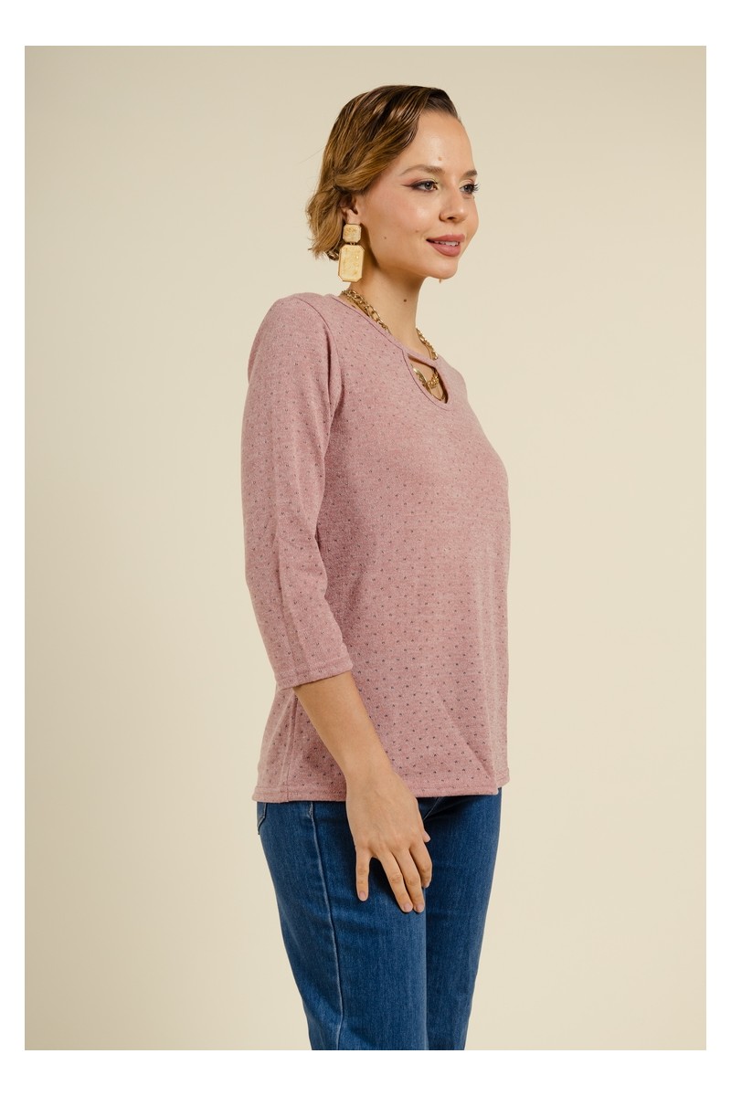 Pull en maille rose