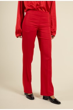 Pantalon rouge Coupe Droite Uni - Élégance et Confort